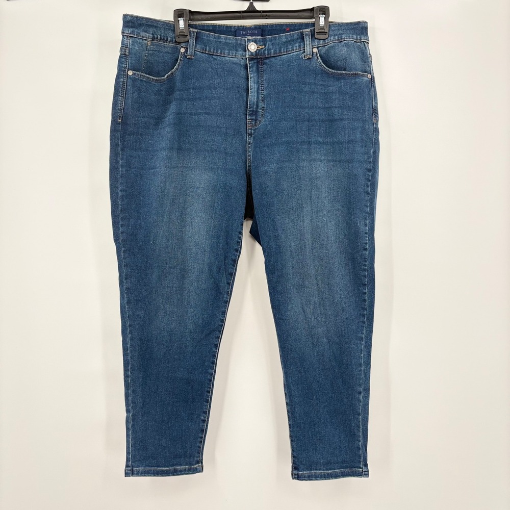 Talbots Simply Flattering Jegging Crop Jeans 18W Medium Wash High Rise Denim